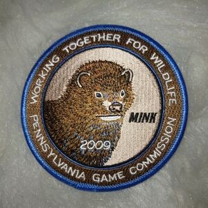 EMBROIDERED PATCH Pennsylvania Game Commission 2009 Mink